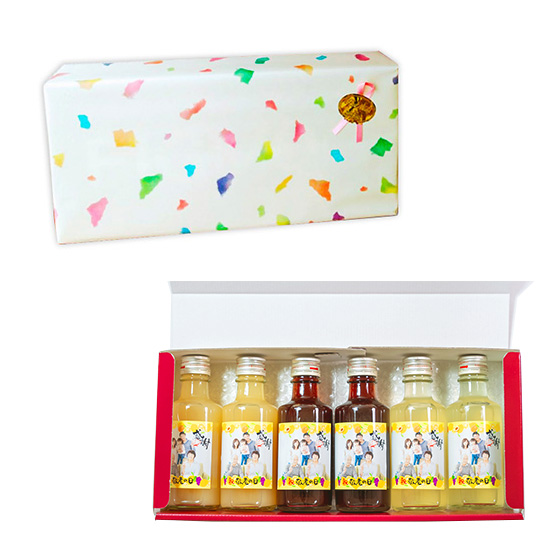 スナップジュースの6本用紙箱ギフトラッピングにお付けできる専用手提げ袋とのセット