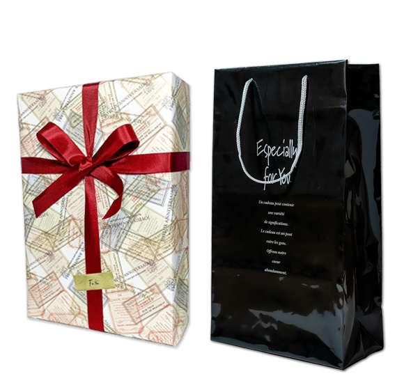 スナップノンアルの2本用紙箱ギフトラッピングにお付けできる専用手提げ袋とのセット