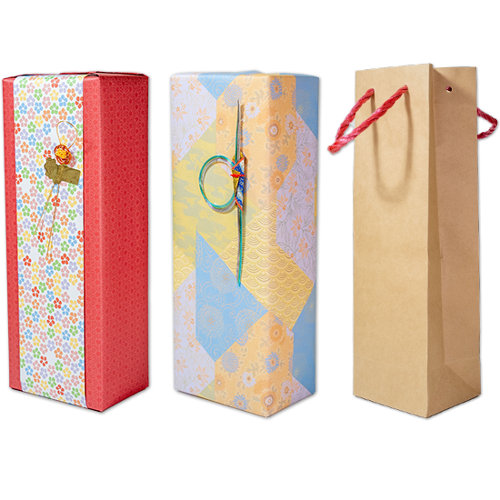 スナップ日本酒の1本用紙箱ギフトラッピングにお付けできる専用手提げ袋とのセット